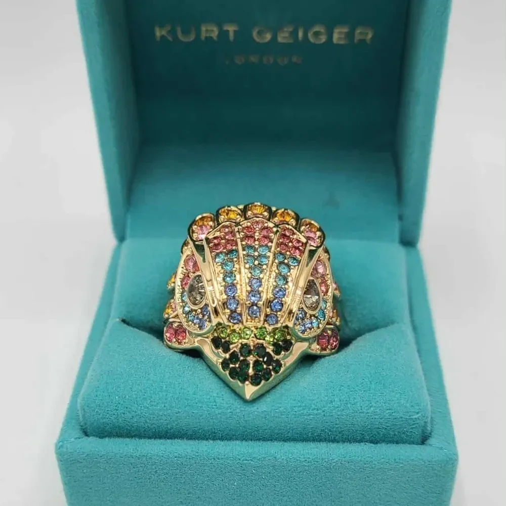 Kurt Geiger Rainbow Pave Eagle Cocktail Ring NWT! NEW! Size 7